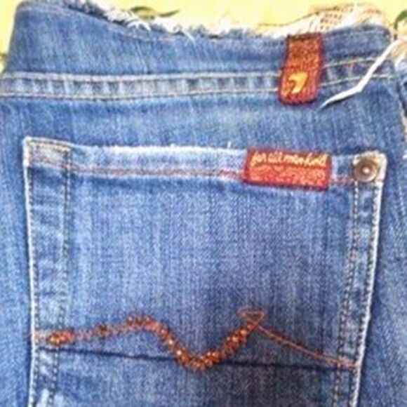 7 For All Mankind, Festival Jeans, cut to Fringe Low Waist Sze 26 W - Picture 3 of 15